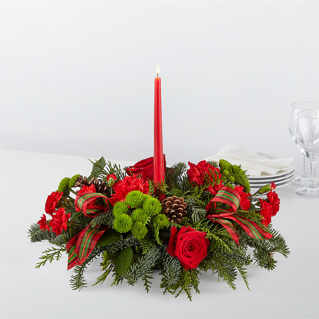 By the Candlelight Centerpiece – Bella Fleur Sweets And Gifts Inc, Aurora IL