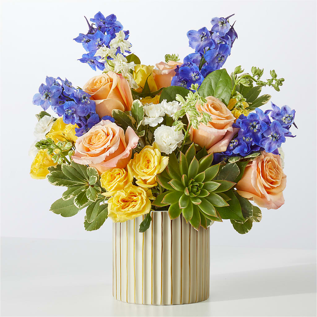 Cobalt Reverie Bouquet – Bella Fleur Sweets And Gifts Inc, Aurora IL