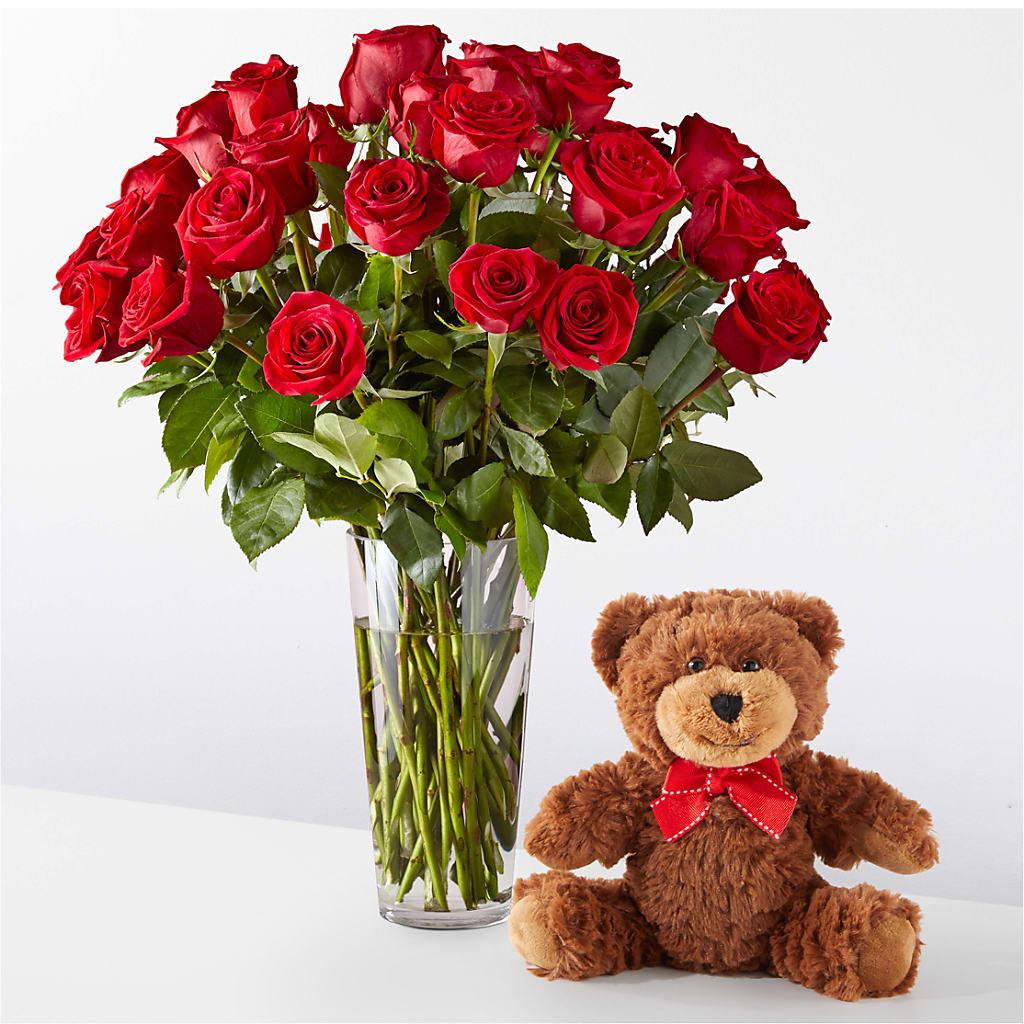 Romantic Long Stem Red Rose Bouquet Bundles – Bella Fleur Sweets And Gifts Inc, Aurora IL
