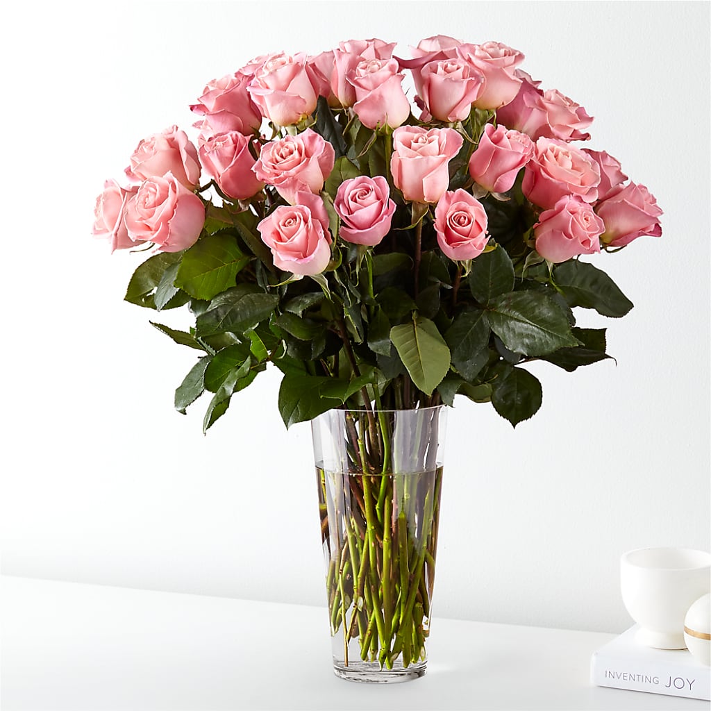 Long Stem Pink Rose Bouquet – Bella Fleur Sweets And Gifts Inc, Aurora IL