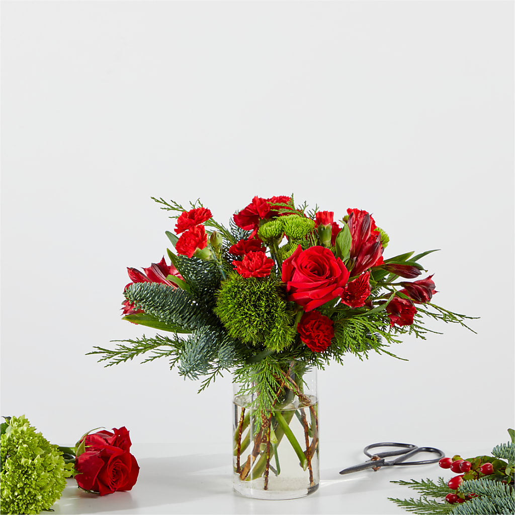 Merry Moment Bouquet – A Florist Original – Bella Fleur Sweets And Gifts Inc, Aurora IL