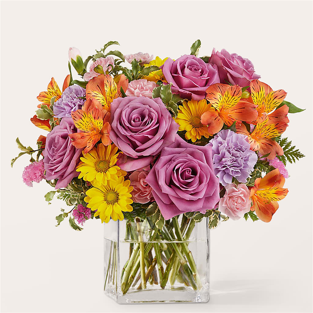 Shades of Happiness Bouquet – Bella Fleur Sweets And Gifts Inc, Aurora IL