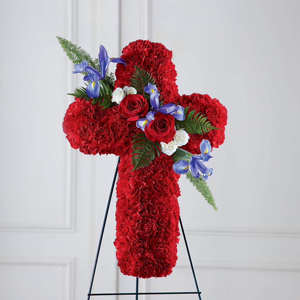 Faithful Hero Floral Cross – Bella Fleur Sweets And Gifts Inc, Aurora IL