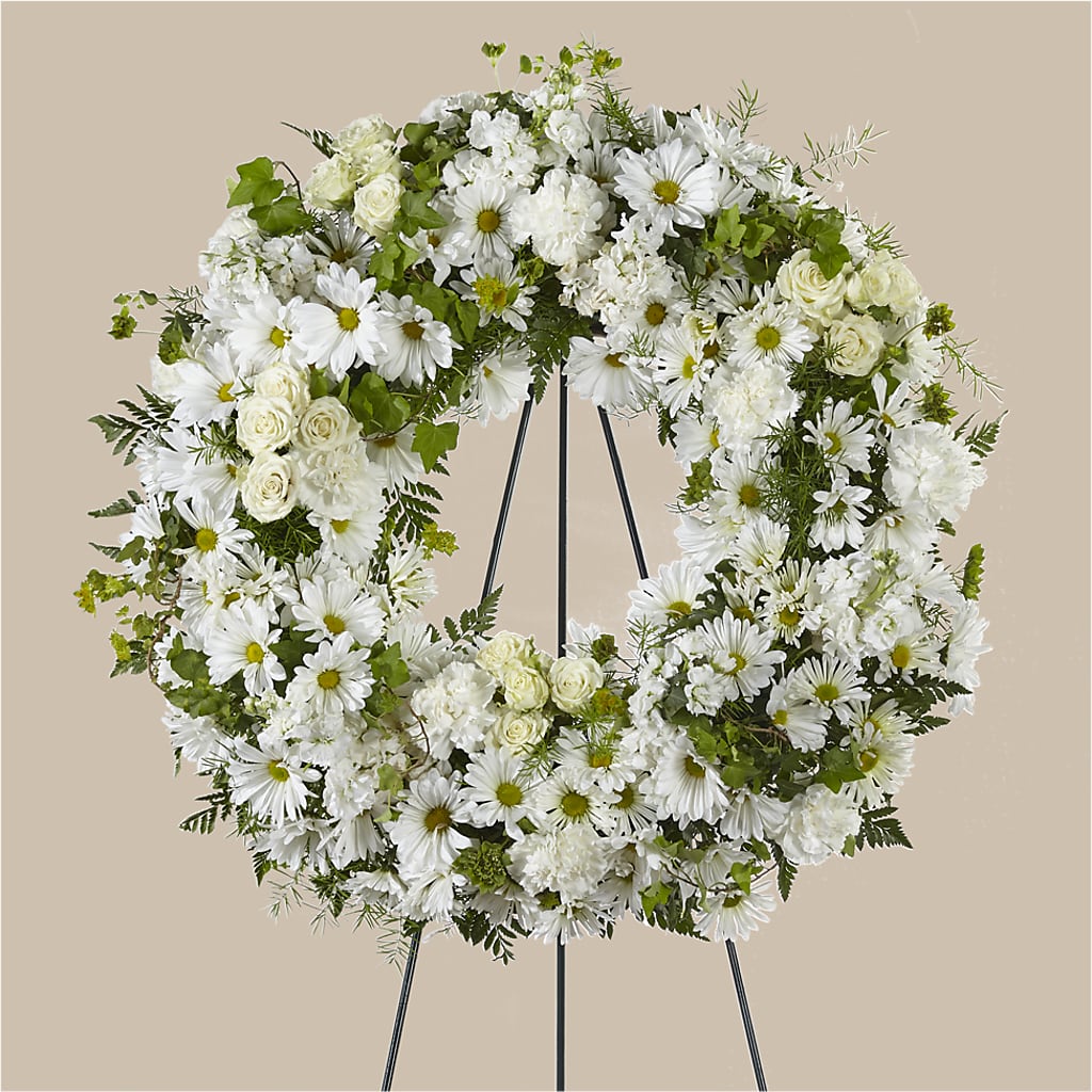 Faithful Wishes Wreath – Bella Fleur Sweets And Gifts Inc, Aurora IL