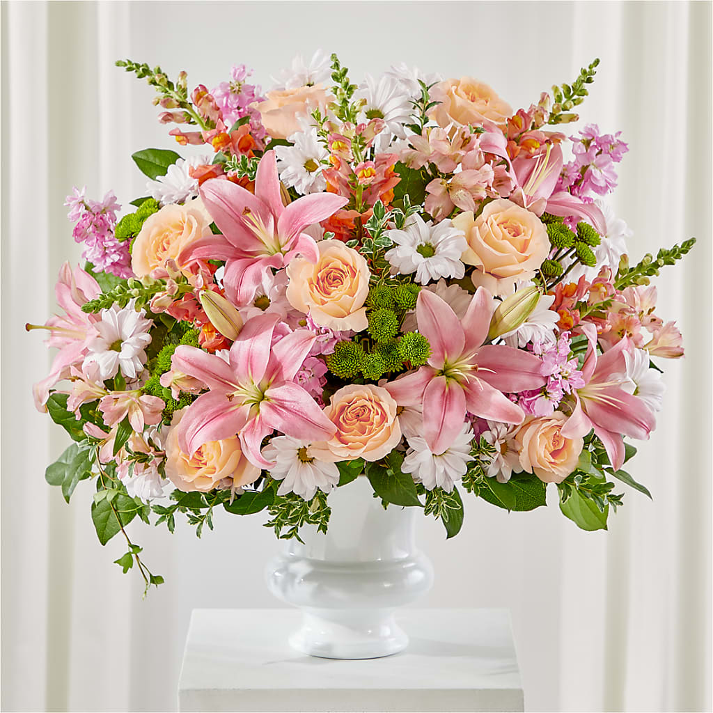 Heartfelt Gesture Urn Arrangement – Bella Fleur Sweets And Gifts Inc, Aurora IL