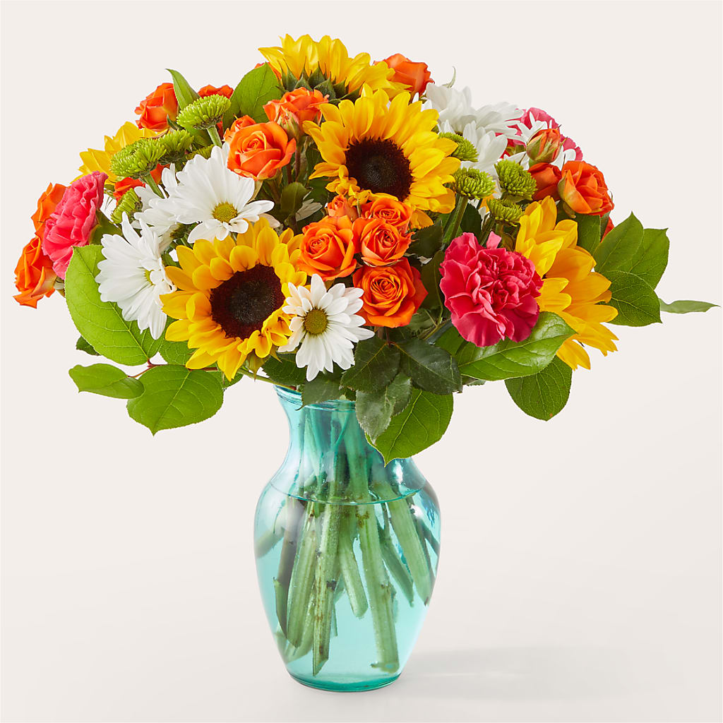 Sun-drenched Blooms Bouquet – Bella Fleur Sweets And Gifts Inc, Aurora IL