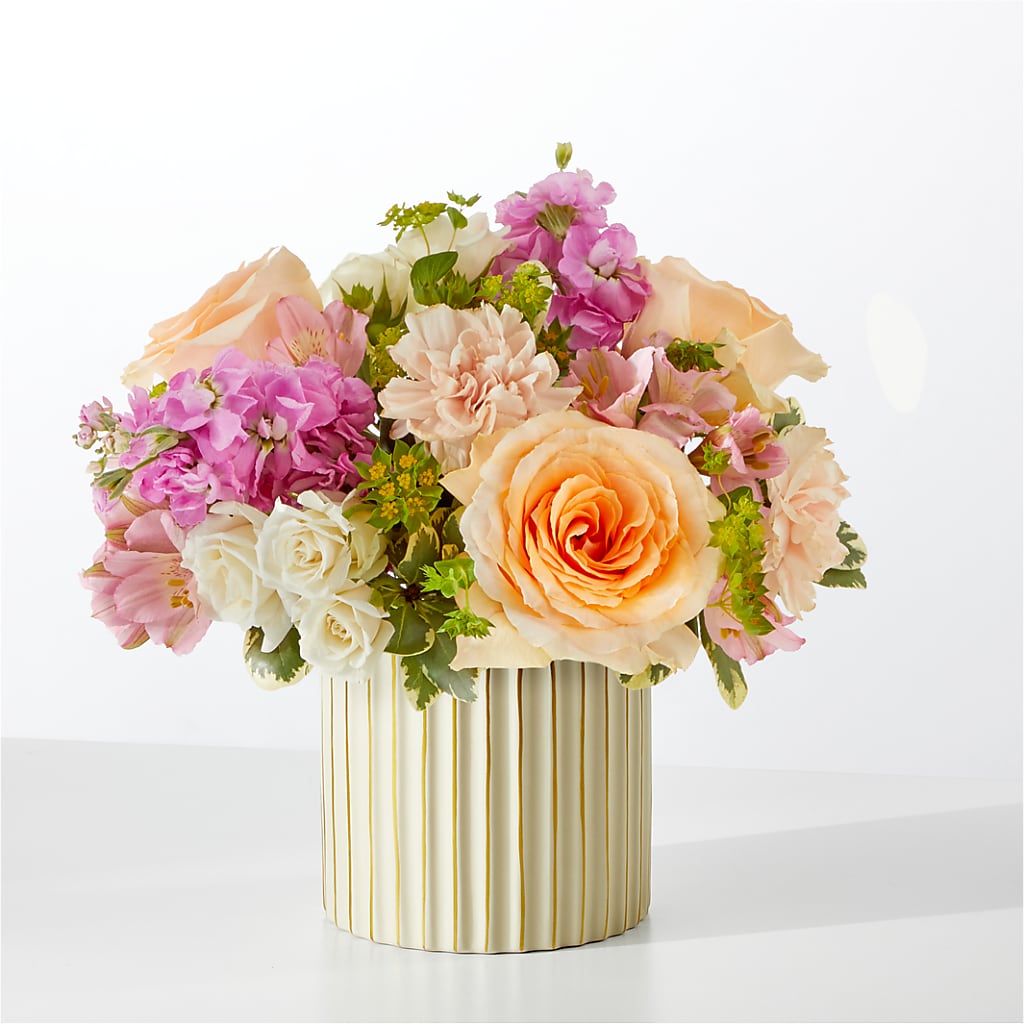 Paradise Bouquet with Ivory Vase – Bella Fleur Sweets And Gifts Inc, Aurora IL