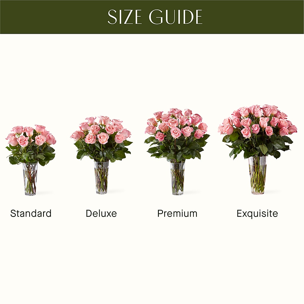 Long Stem Pink Rose Bouquet –  Bella Fleur Sweets And Gifts Inc, Aurora IL