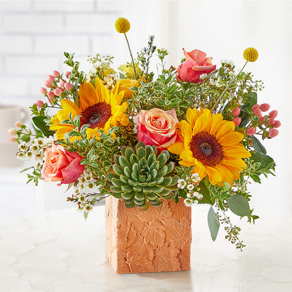 Sunflower Season Bouquet –  Bella Fleur Sweets And Gifts Inc, Aurora IL
