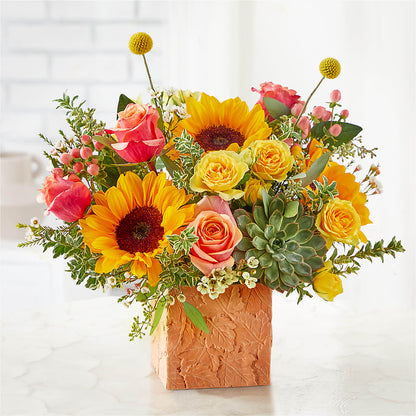 Sunflower Season Bouquet –  Bella Fleur Sweets And Gifts Inc, Aurora IL