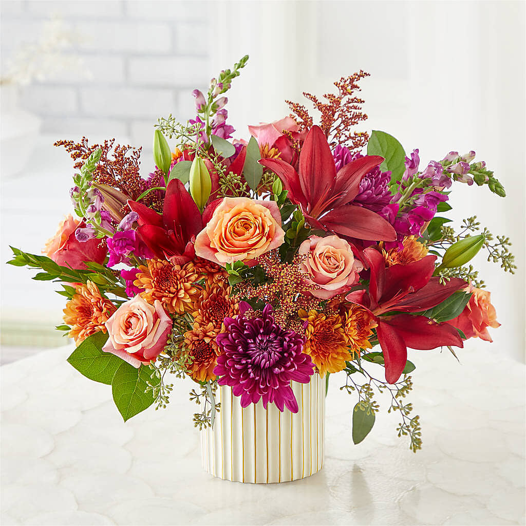 Burgundy Landscape Bouquet –  Bella Fleur Sweets And Gifts Inc, Aurora IL