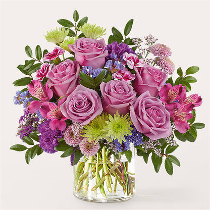 Glass Half Full Bouquet –  Bella Fleur Sweets And Gifts Inc, Aurora IL