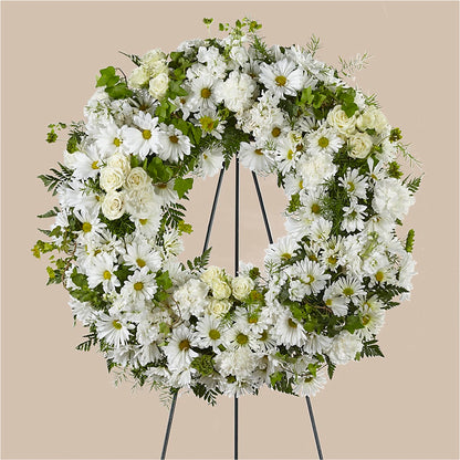 Faithful Wishes Wreath –  Bella Fleur Sweets And Gifts Inc, Aurora IL