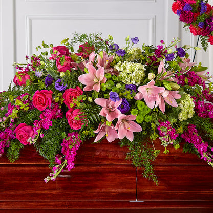 Radiant Tribute Casket Spray –  Bella Fleur Sweets And Gifts Inc, Aurora IL