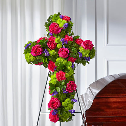 Tribute Rose Floral Cross –  Bella Fleur Sweets And Gifts Inc, Aurora IL