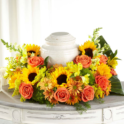 Faithful Sunflower Cremation Adornment –  Bella Fleur Sweets And Gifts Inc, Aurora IL