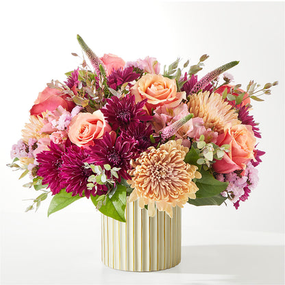 Berry Cobbler Bouquet with Ivory Vase –  Bella Fleur Sweets And Gifts Inc, Aurora IL