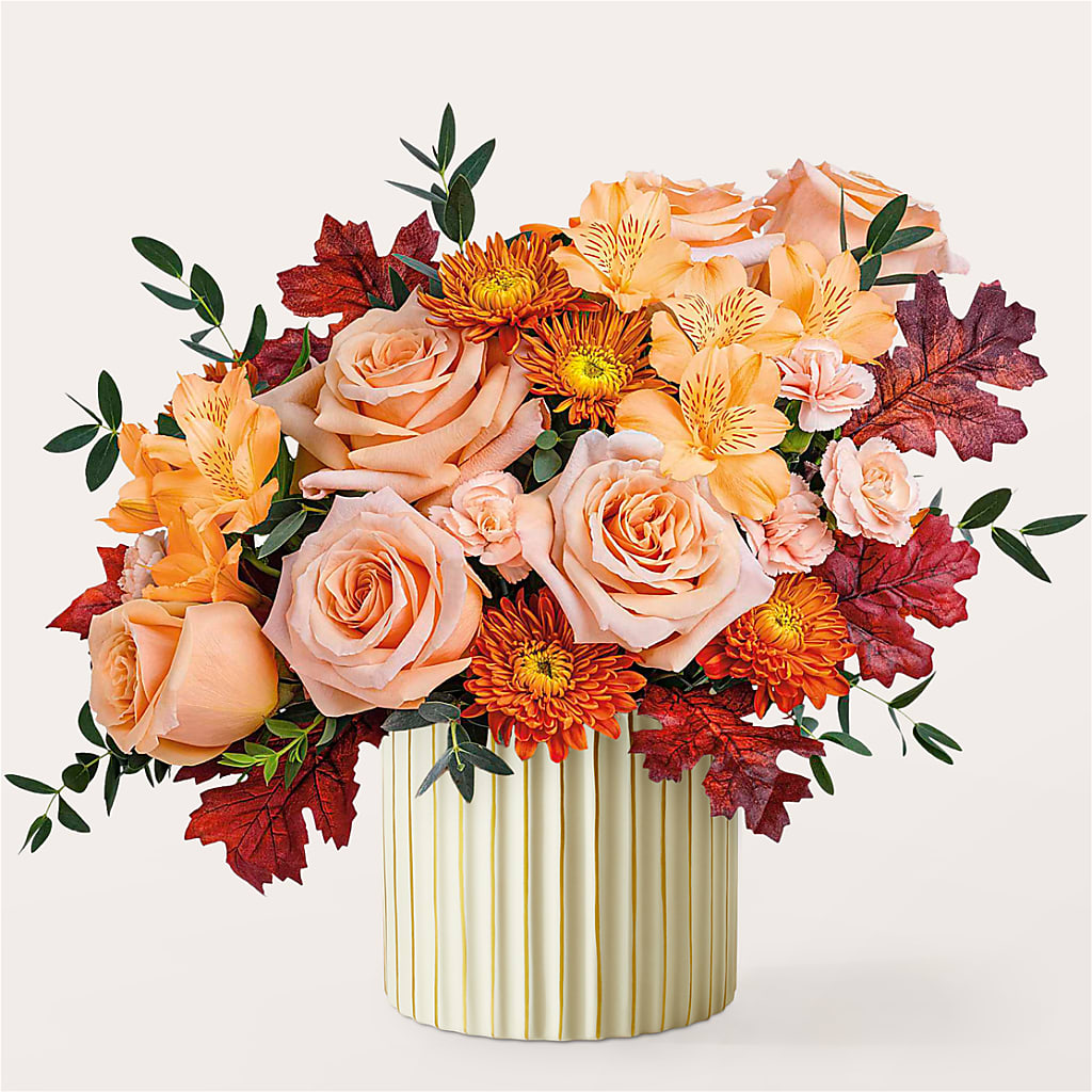 Spiced Latte Bouquet with Ivory Vase –  Bella Fleur Sweets And Gifts Inc, Aurora IL