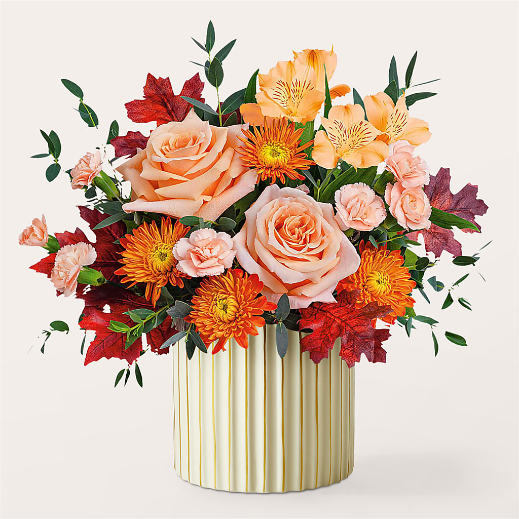 Spiced Latte Bouquet with Ivory Vase –  Bella Fleur Sweets And Gifts Inc, Aurora IL