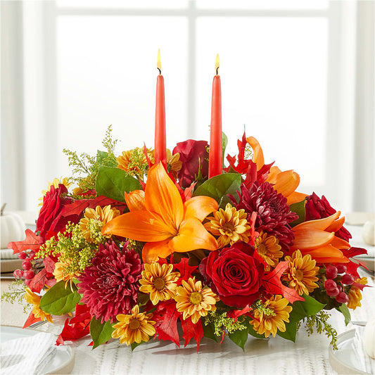 Autumn's Embrace Centerpiece –  Bella Fleur Sweets And Gifts Inc, Aurora IL