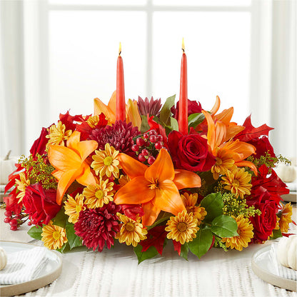 Autumn's Embrace Centerpiece –  Bella Fleur Sweets And Gifts Inc, Aurora IL